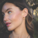 Stargazer earrings sterling silver stars and gold crescent moons