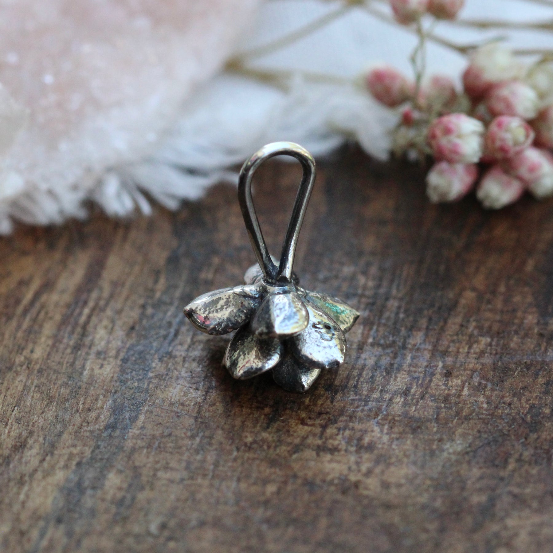 Sterling silver cast succulent charm Storyteller collection