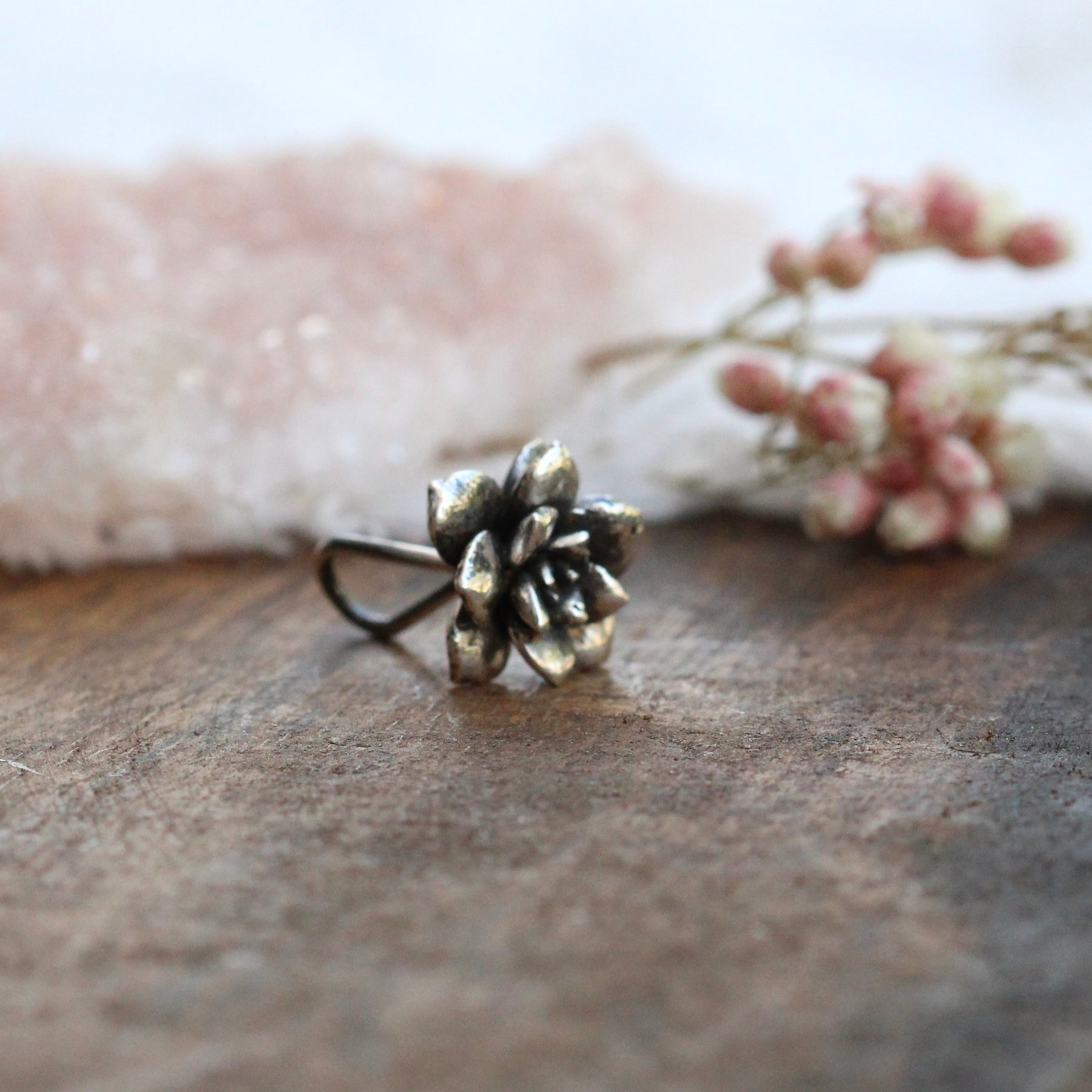 Sterling silver cast succulent charm Storyteller collection