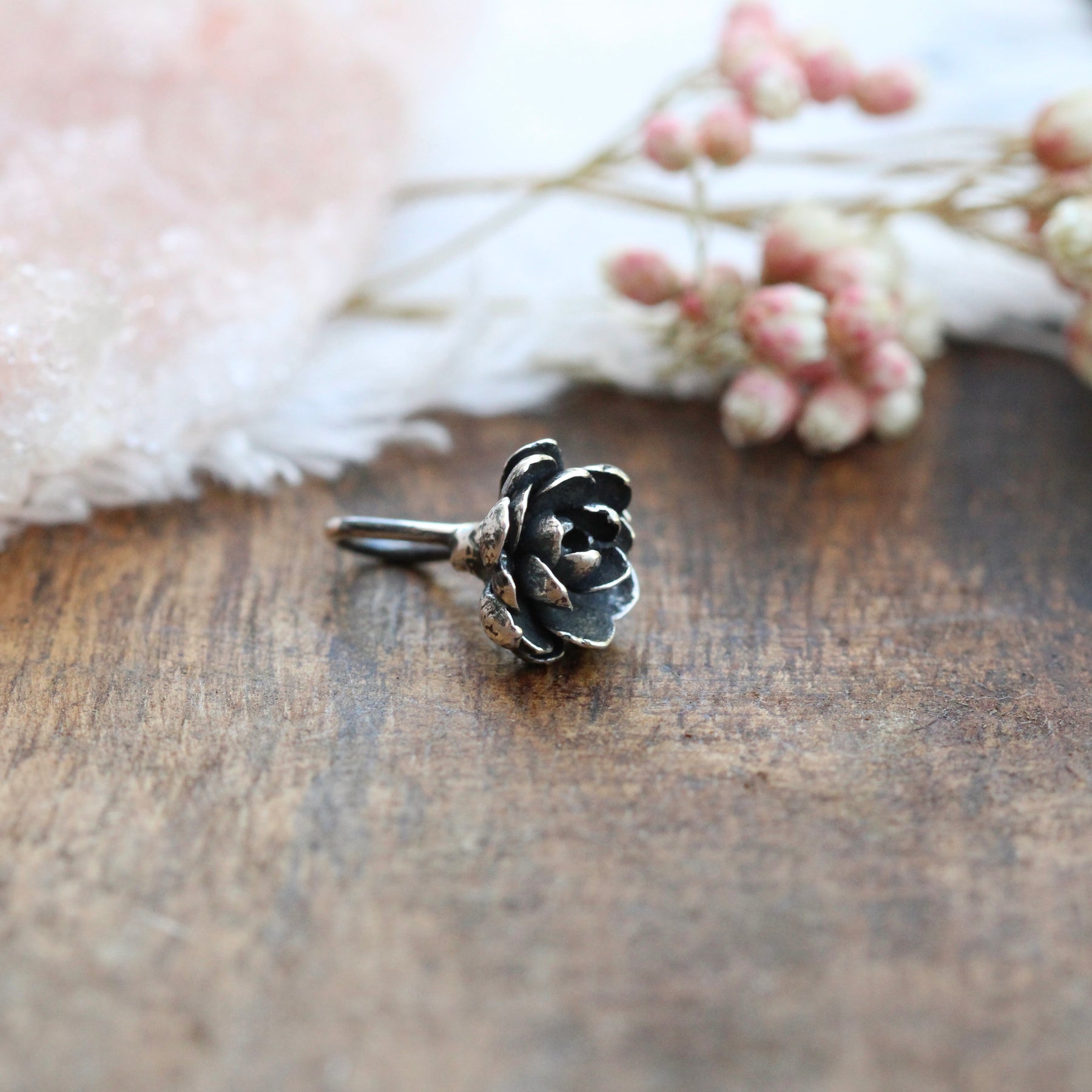 Sterling silver cast succulent charm Storyteller collection