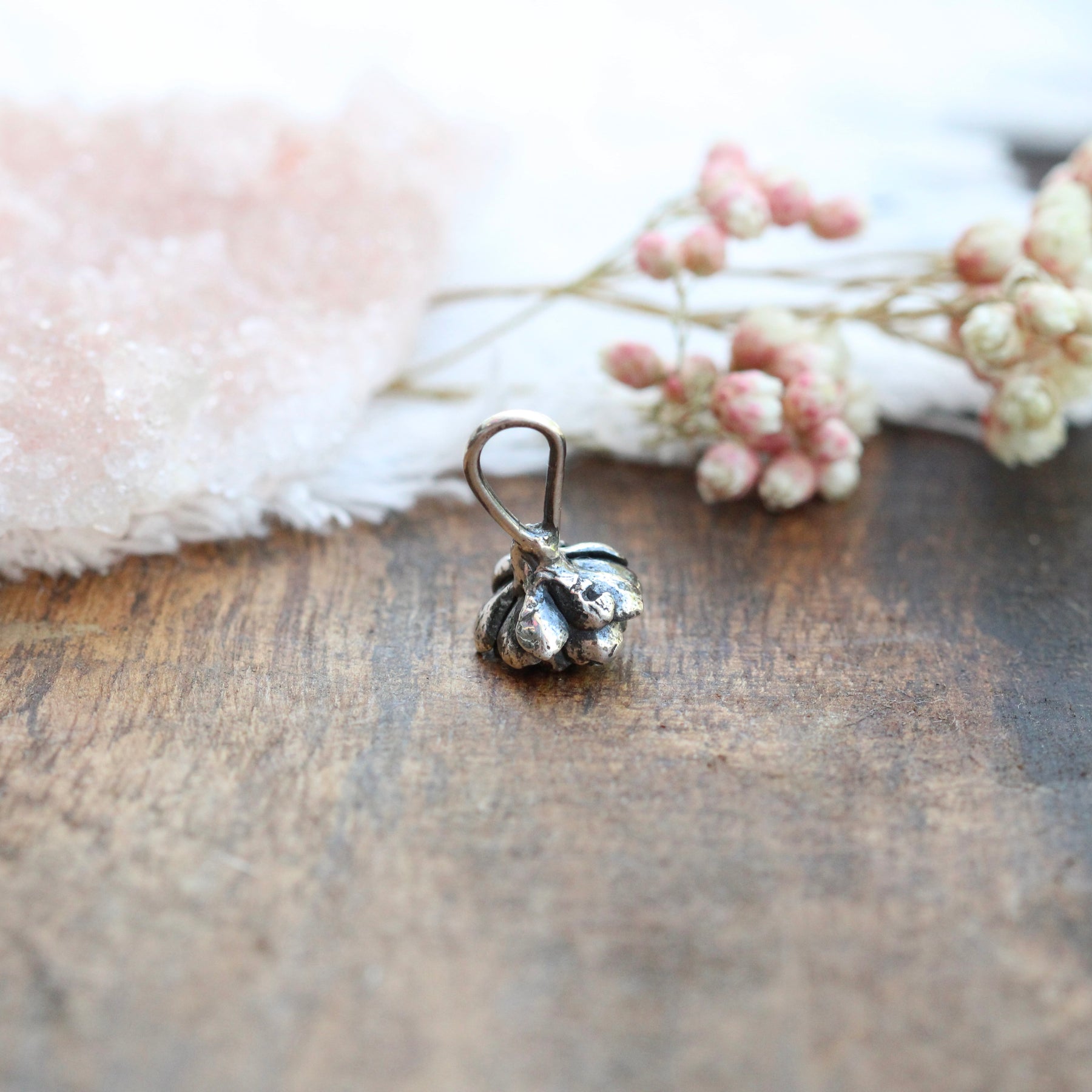 Sterling silver cast succulent charm Storyteller collection