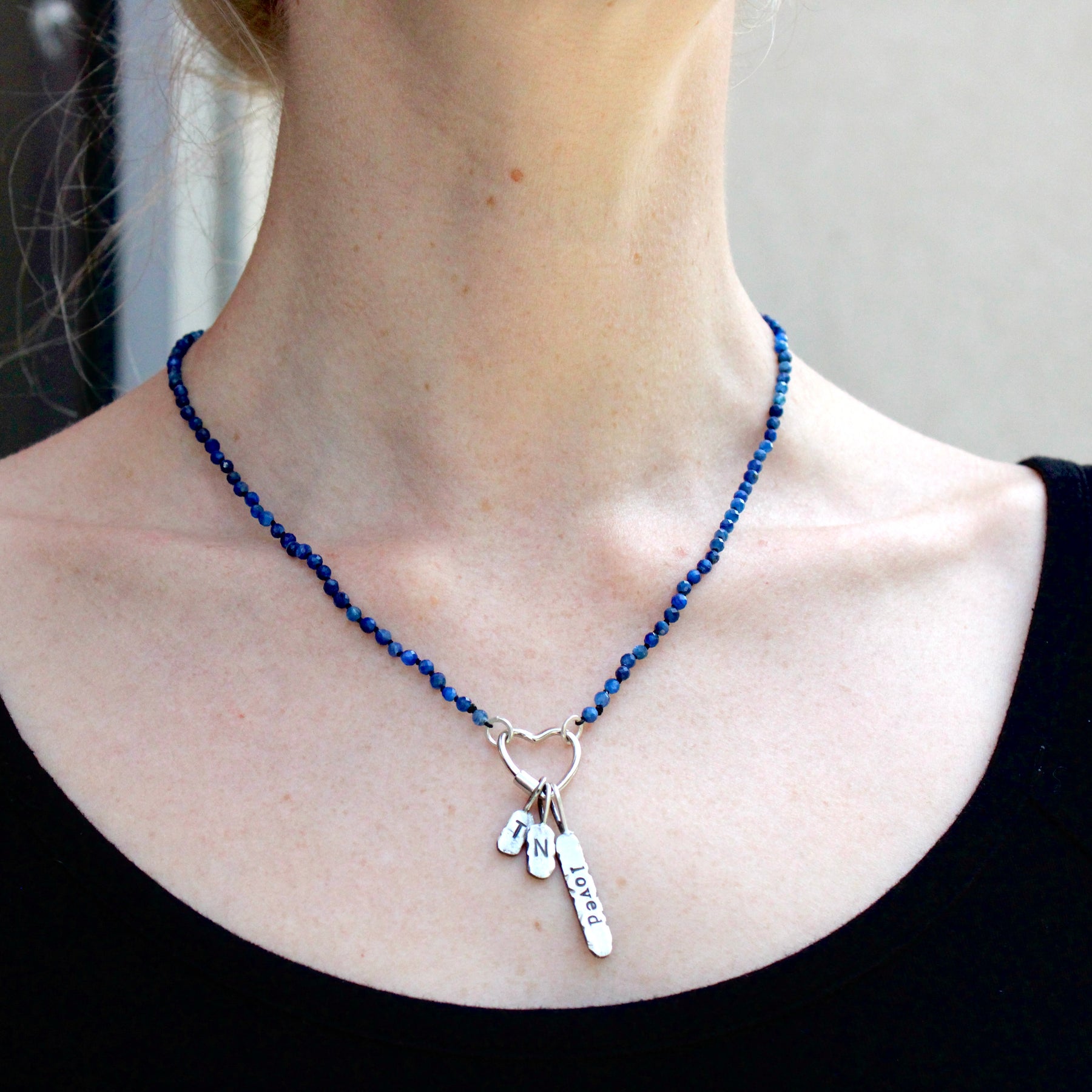 Kyanite Hand Knotted silk necklace