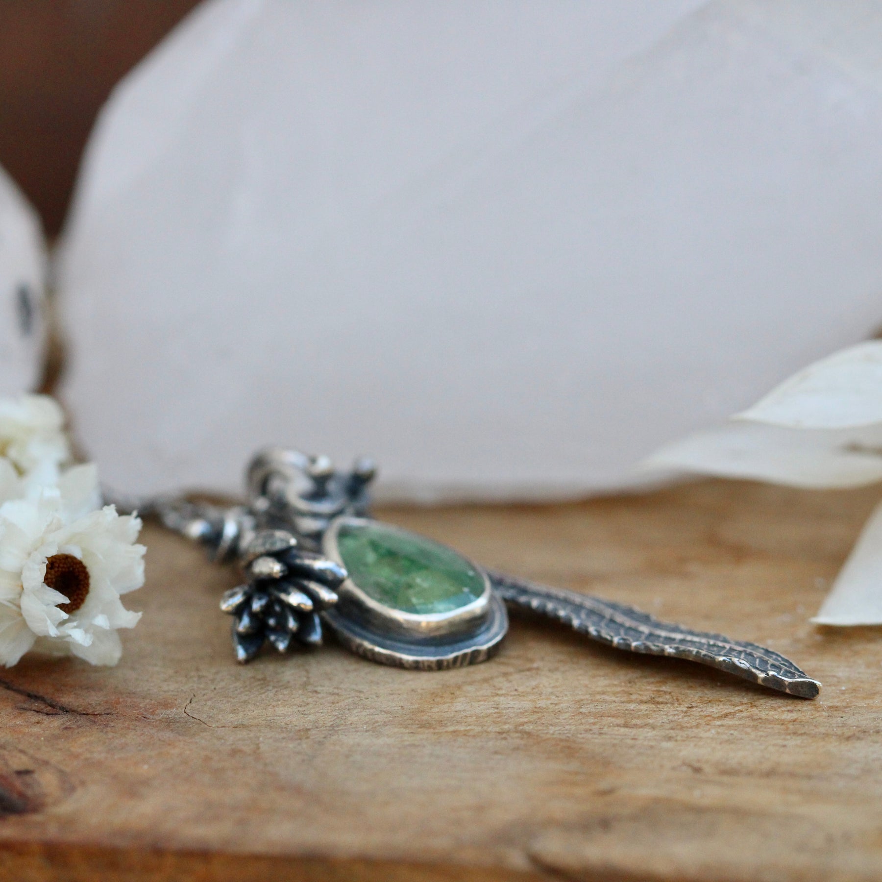 Wildflower Wanderings Kyanite and garden charms necklace