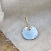 Sterling silver personalized charm with 14k Gold accents and Diamond, 25th Anniversary Collection