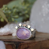 LOVE NOTES Ruby Crown ring Sterling Silver with 14k accent