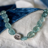 Exquisite Aquamarine knotted silk Necklace – Mermaid’s Treasure