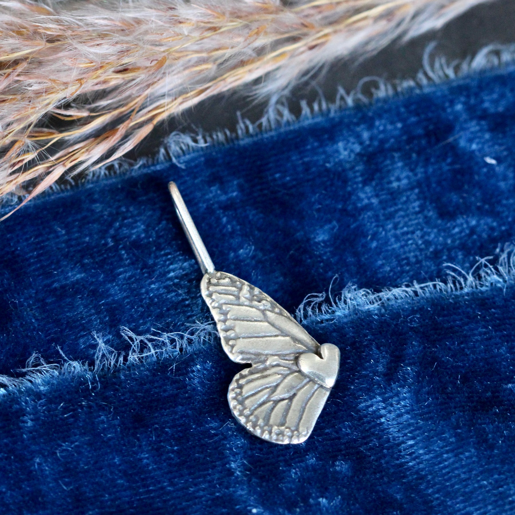 With Brave Wings Monarch sterling silver charm