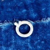 Exclusive Front-Wearing Sterling Silver Push Clasp with Hand-Sculpted Heart