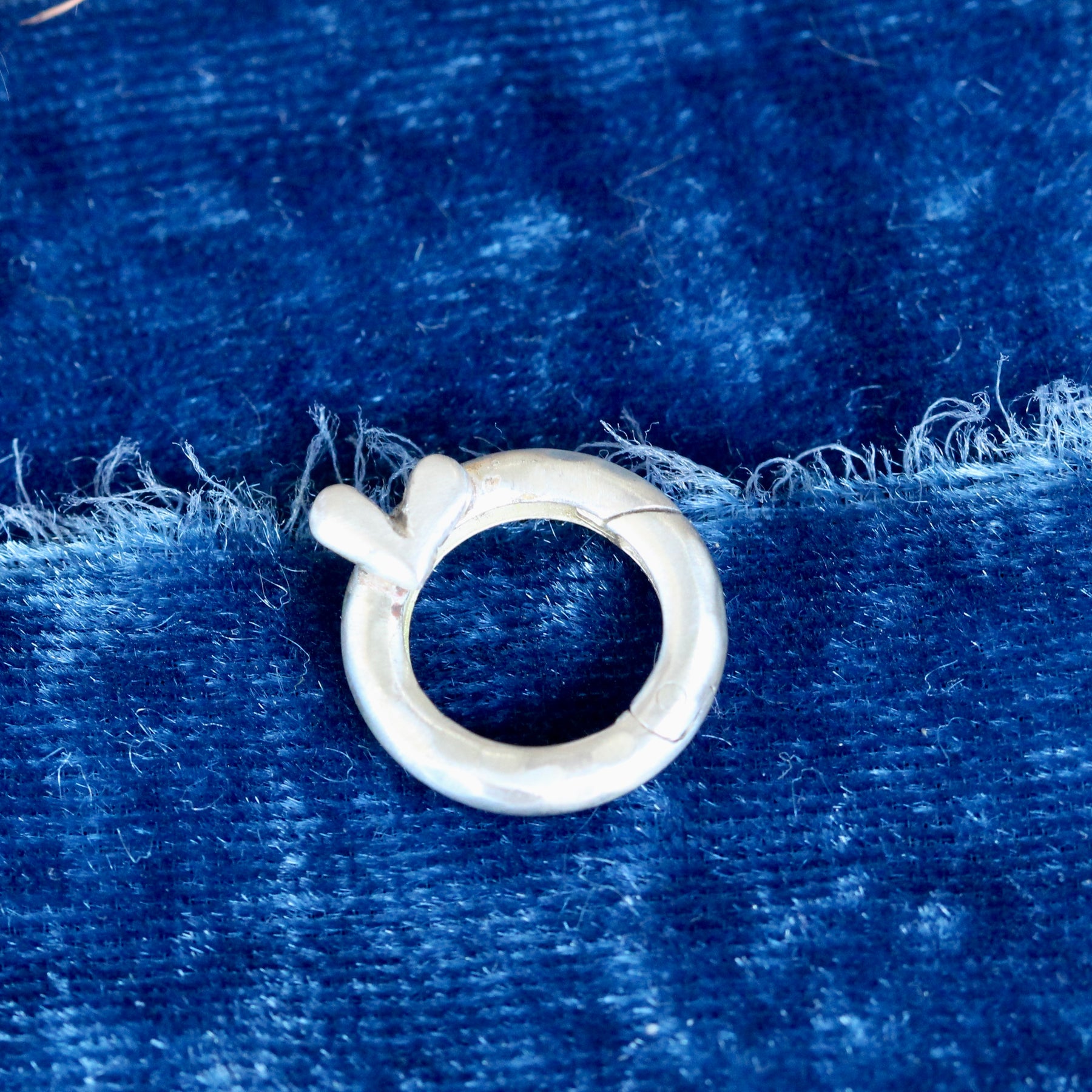 Exclusive Front-Wearing Sterling Silver Push Clasp with Hand-Sculpted Heart