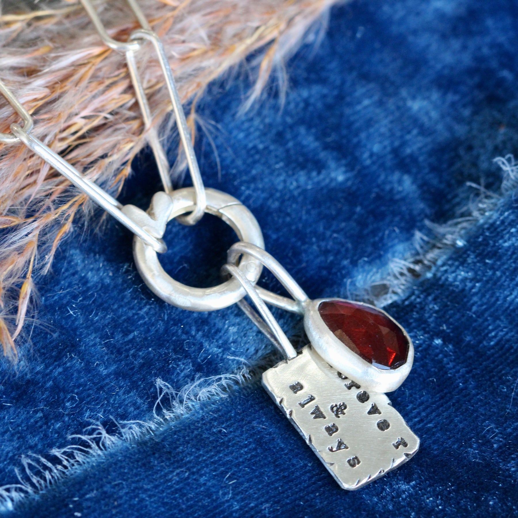 Exclusive Front-Wearing Sterling Silver Push Clasp with Hand-Sculpted Heart