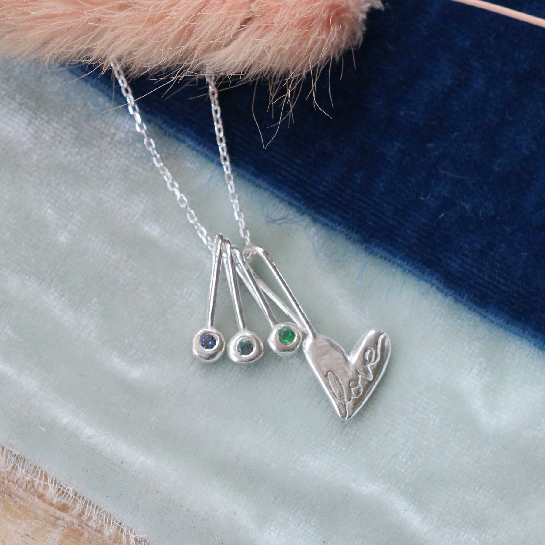 Heart & Light Necklace Sterling Silver and Birthstone necklace