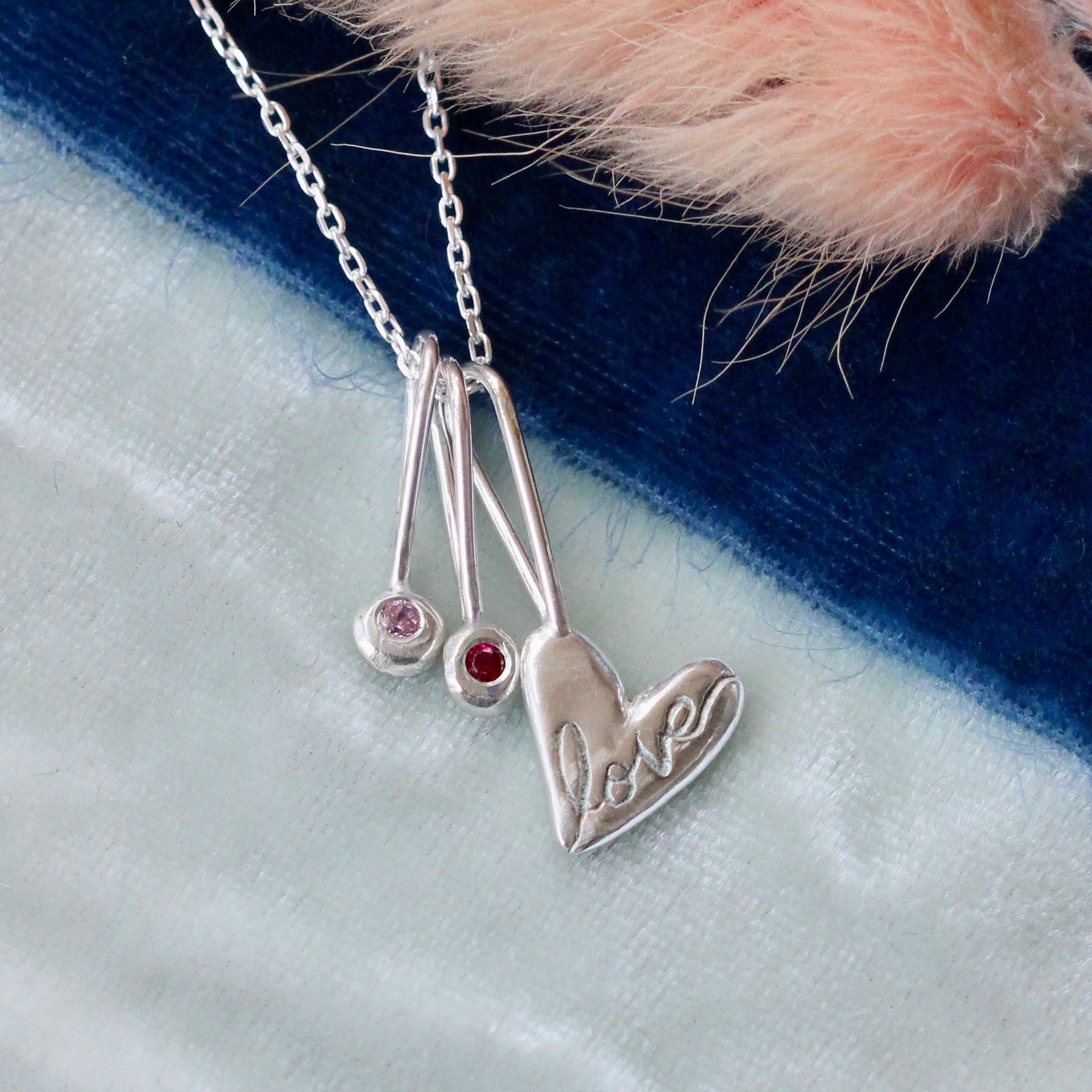 Heart & Light Necklace Sterling Silver and Birthstone necklace