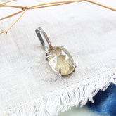 Rose cut Citrine prong set in sterling silver with heart detail