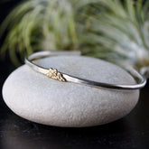 Cloud Stacking Cuff bracelet sterling silver and golden bronze