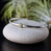 Flower Stacking Cuff bracelet sterling silver and golden bronze