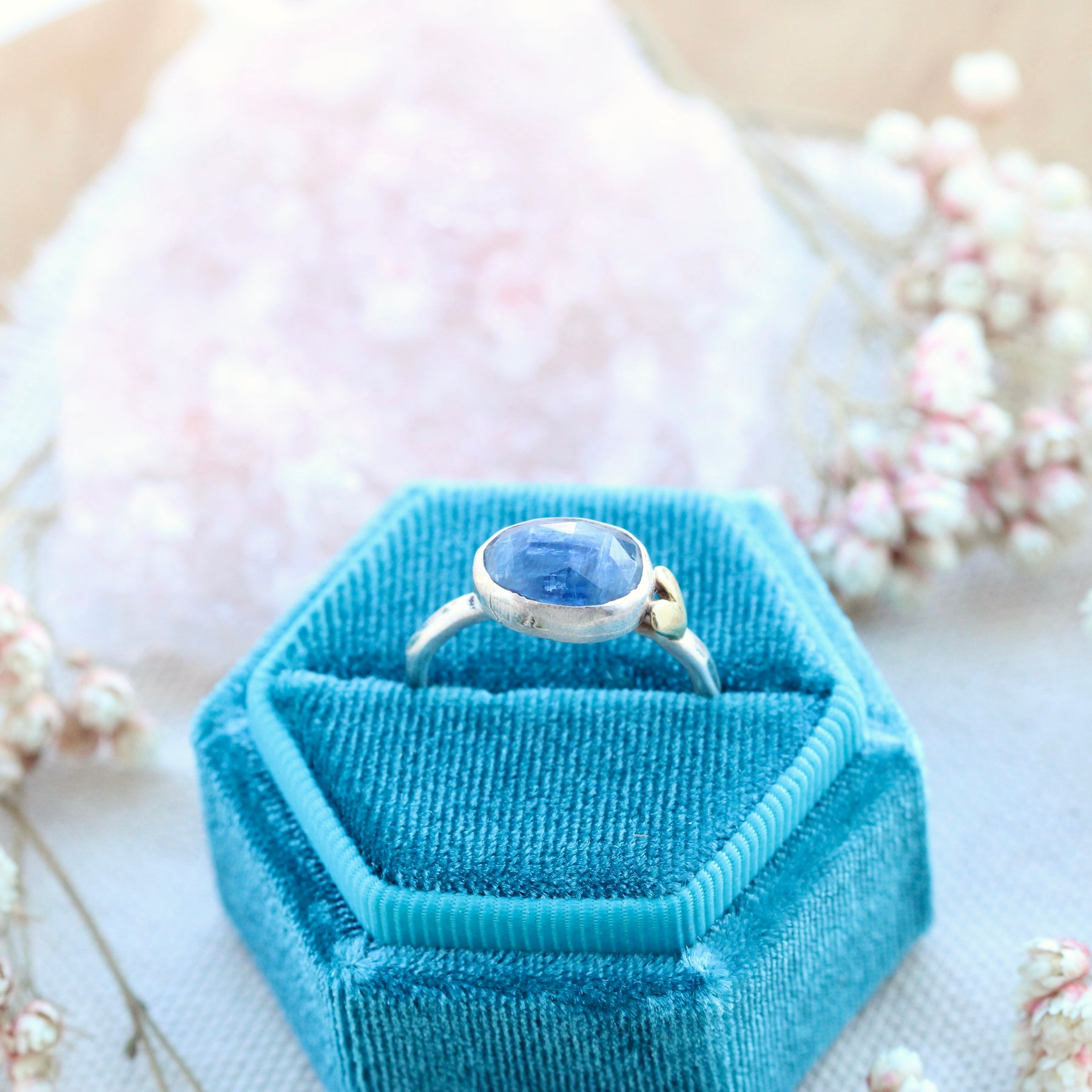 Sacred Love Kayanite gemstone sterling silver ring