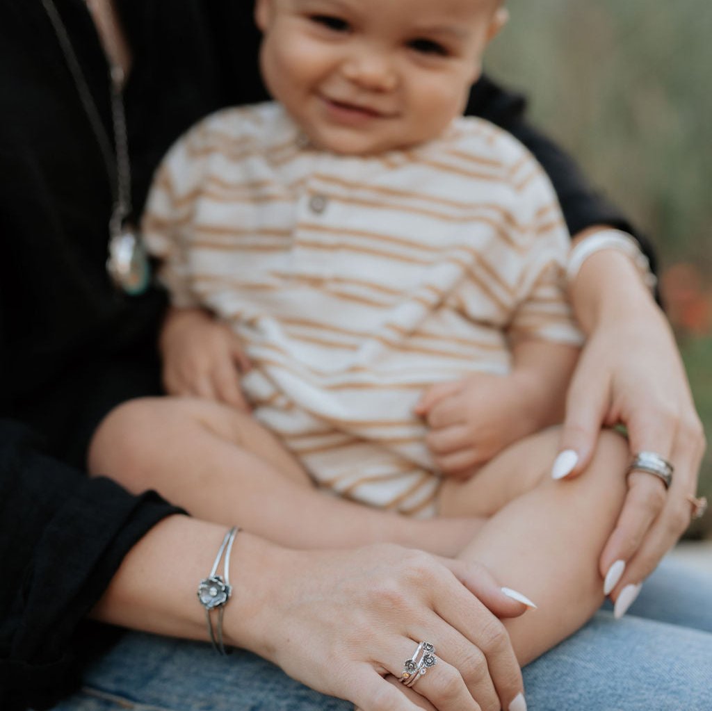 Sterling silver Poppy Cuff Bracelet