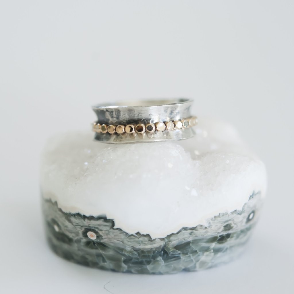 Gold Dotted Spinner Ring