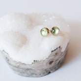Natural Peridot Post Earrings
