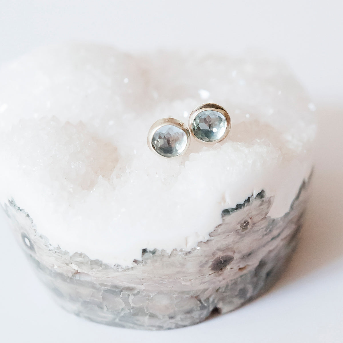 Natural Aquamarine Post Earrings