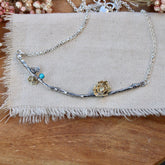 Poppy And Twig Collar Mixed Metal Necklace With Turquoise