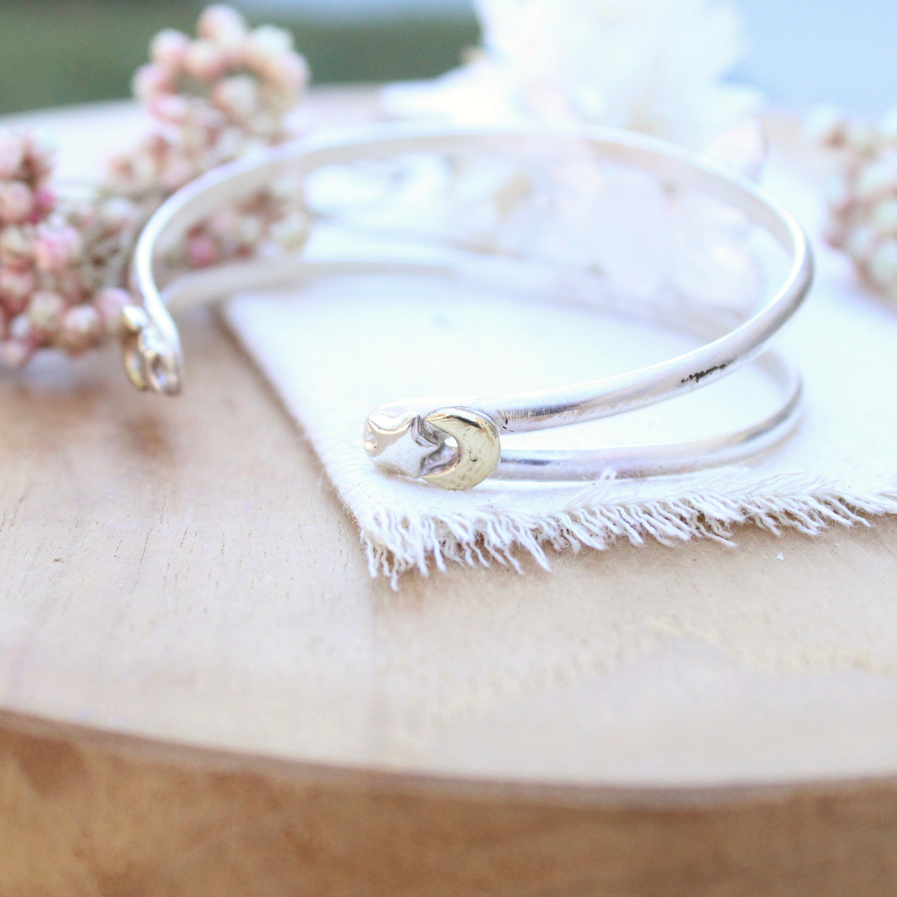 Monarch Butterfly With Black Opal Cuff Bracelet