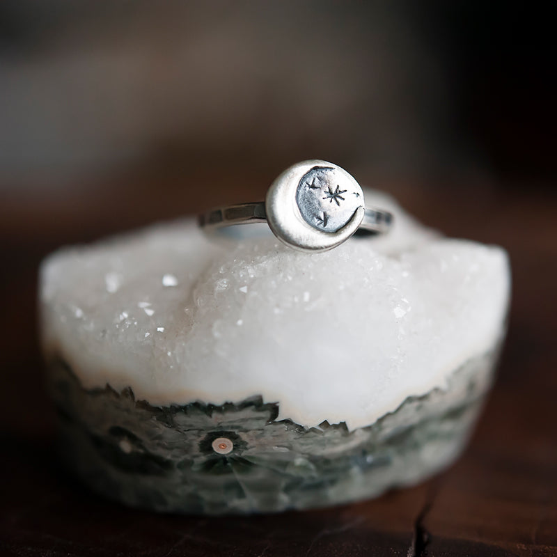 Midnight Moon Adventure Sterling Silver Ring