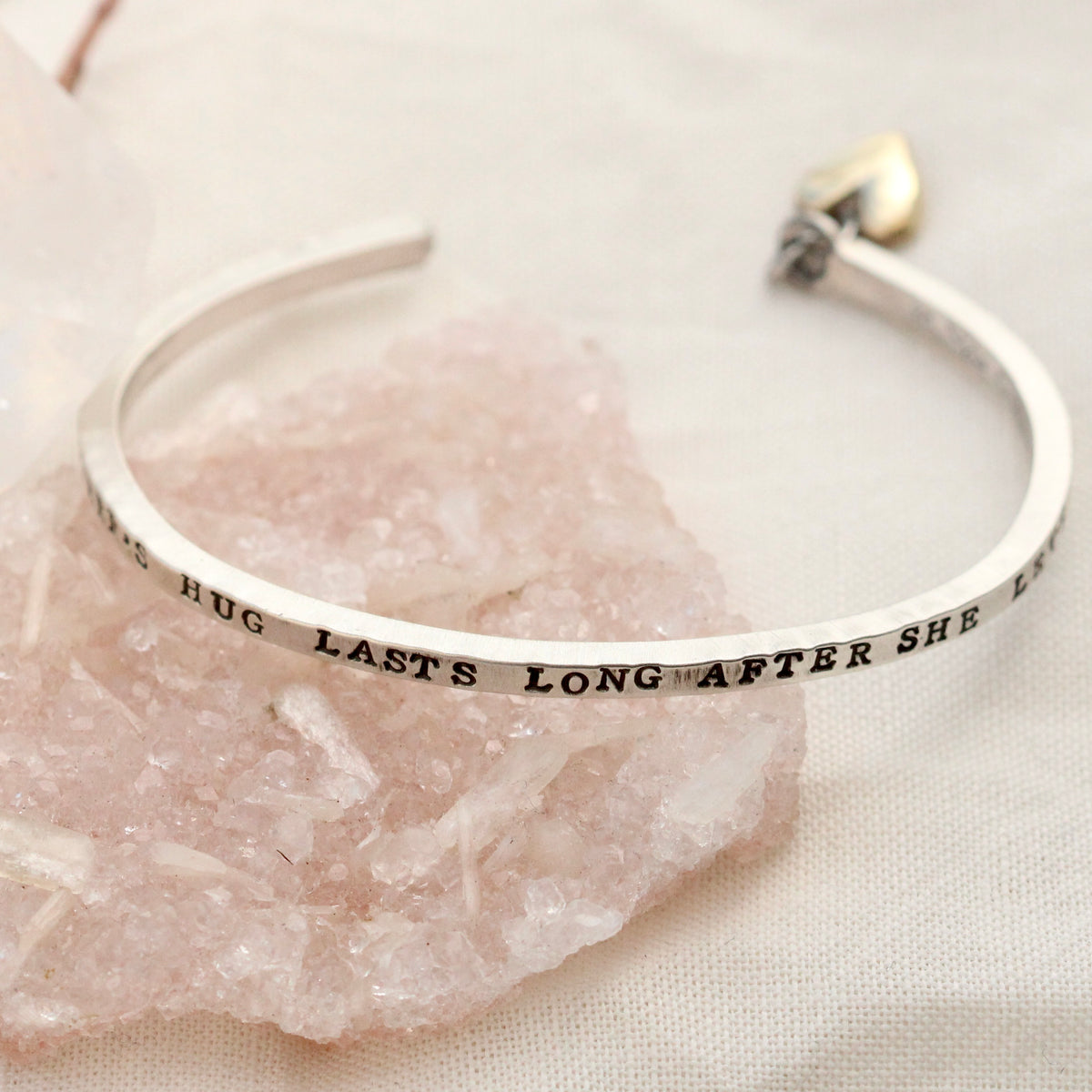 Clearance Sale  A Mother's Hug sterling silver cuff bracelet