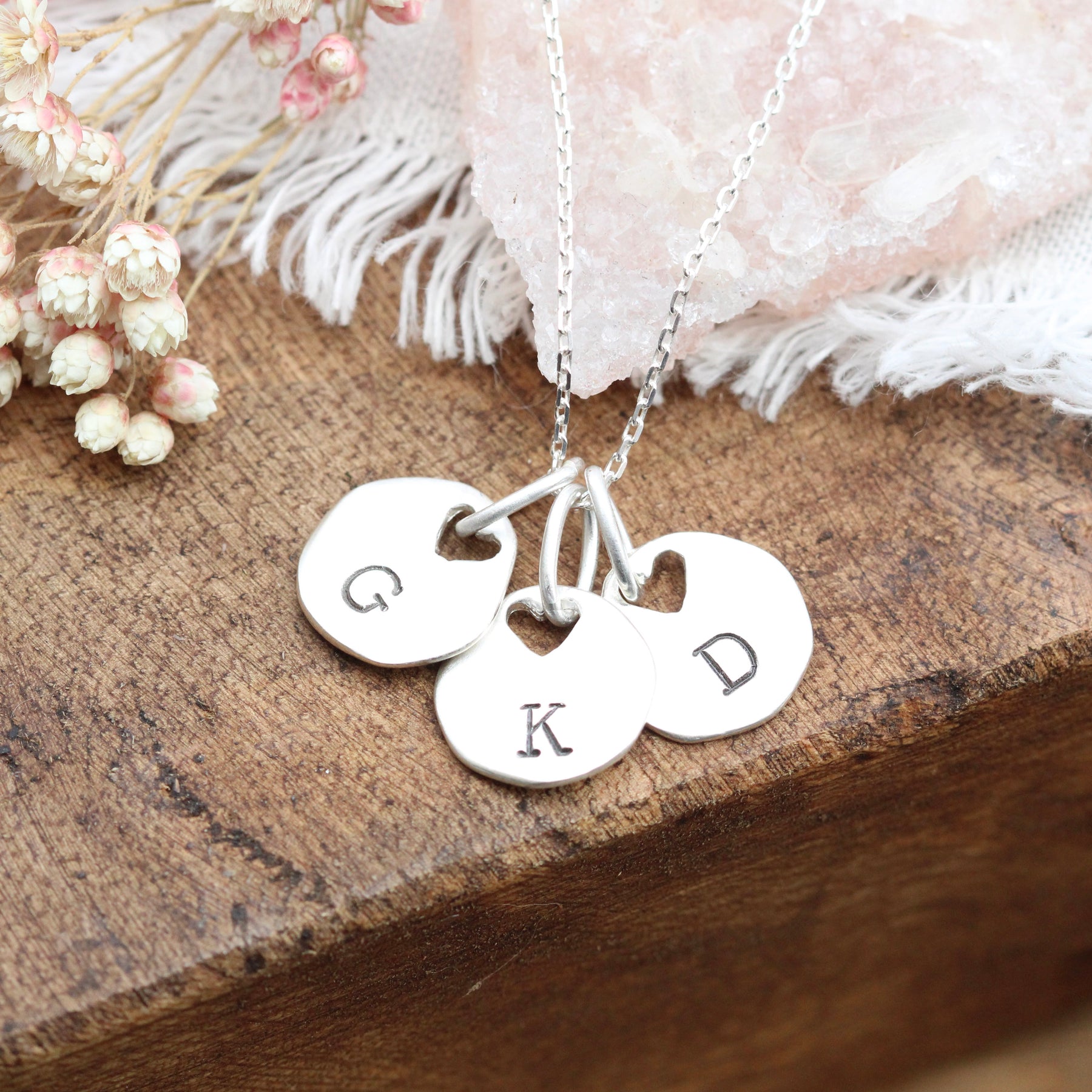 Sterling silver initial charm necklace