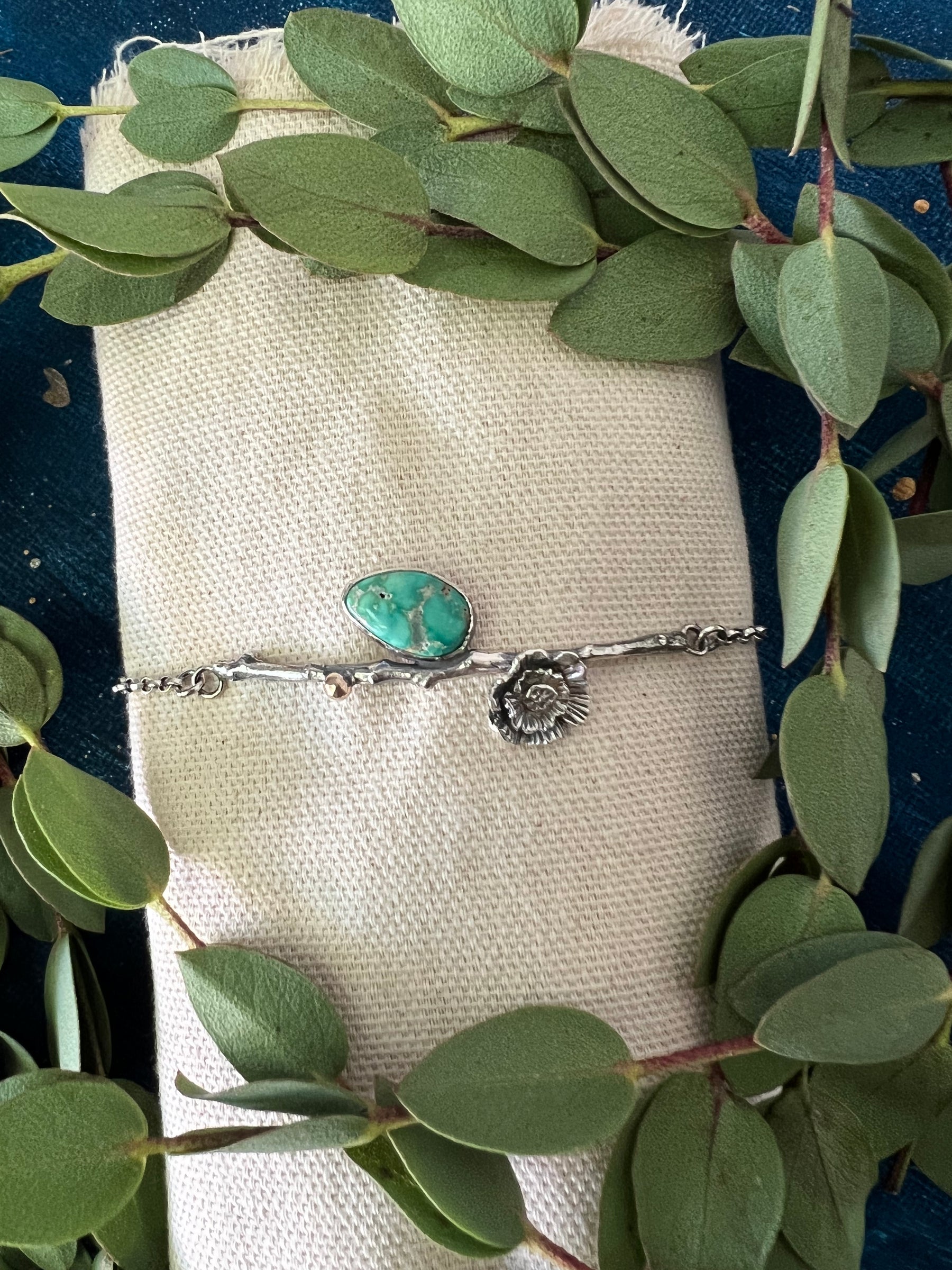 Poppy and Twig Turquoise Silver Bracelet