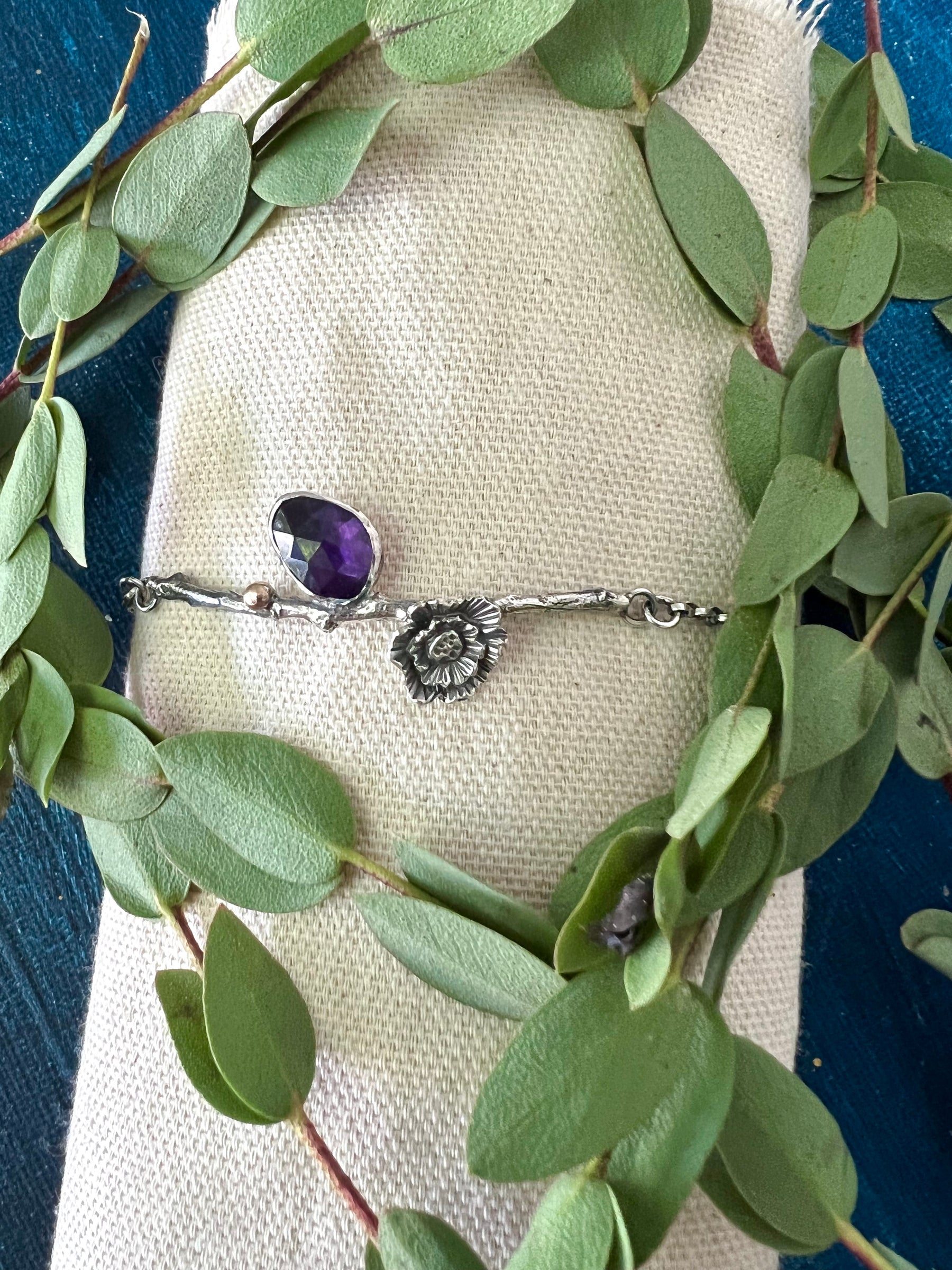 Poppy and Twig Amethyst Silver Bracelet