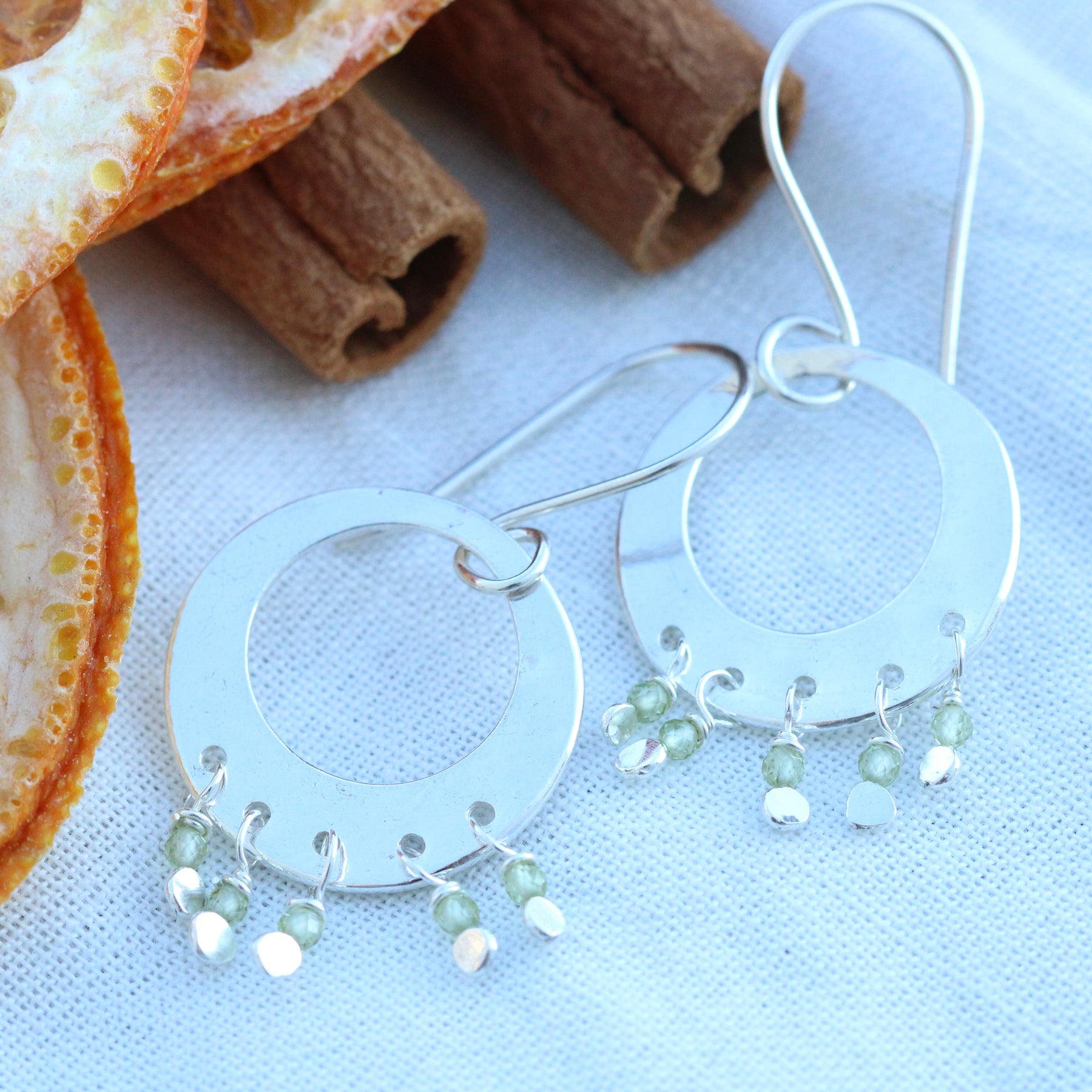 Stevie Earrings sterling silver Peridot