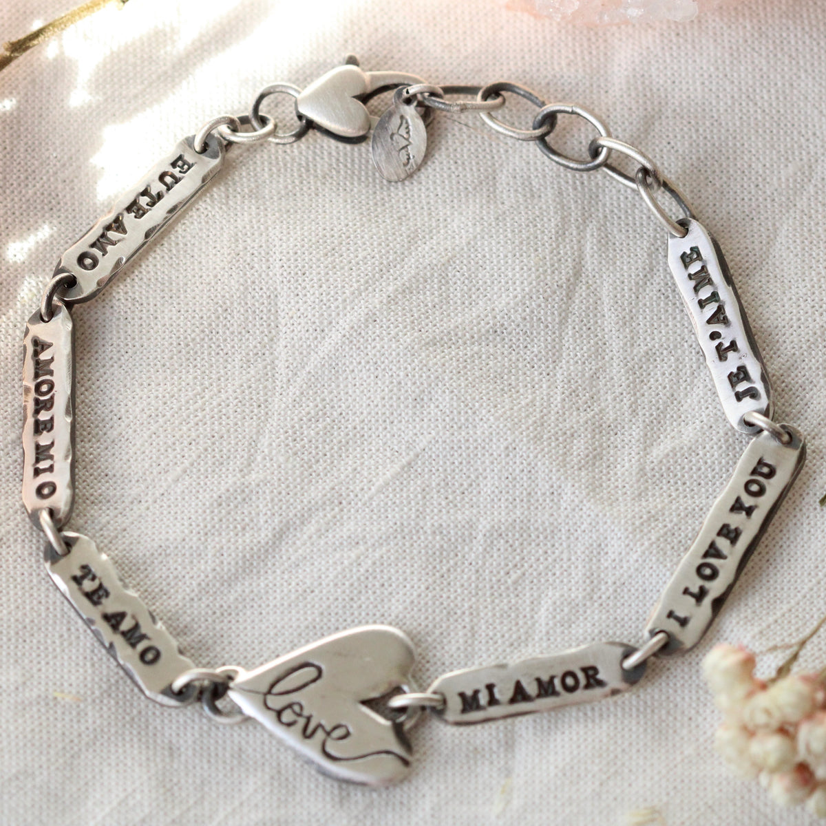 Love Language Bracelet sterling silver hand crafted