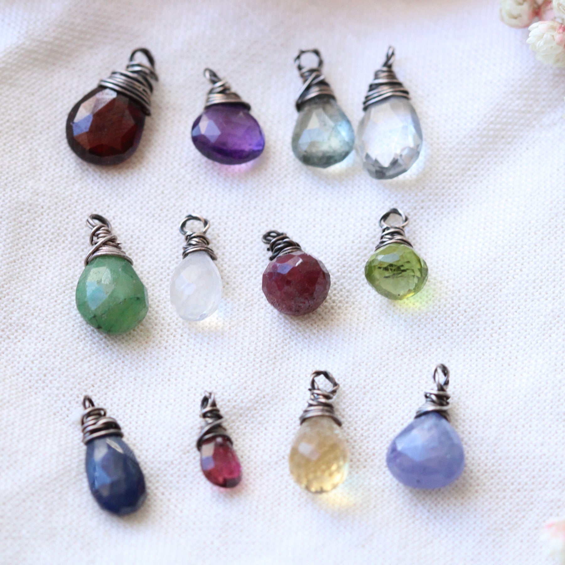 Poppy Birthstone Sterling silver necklace