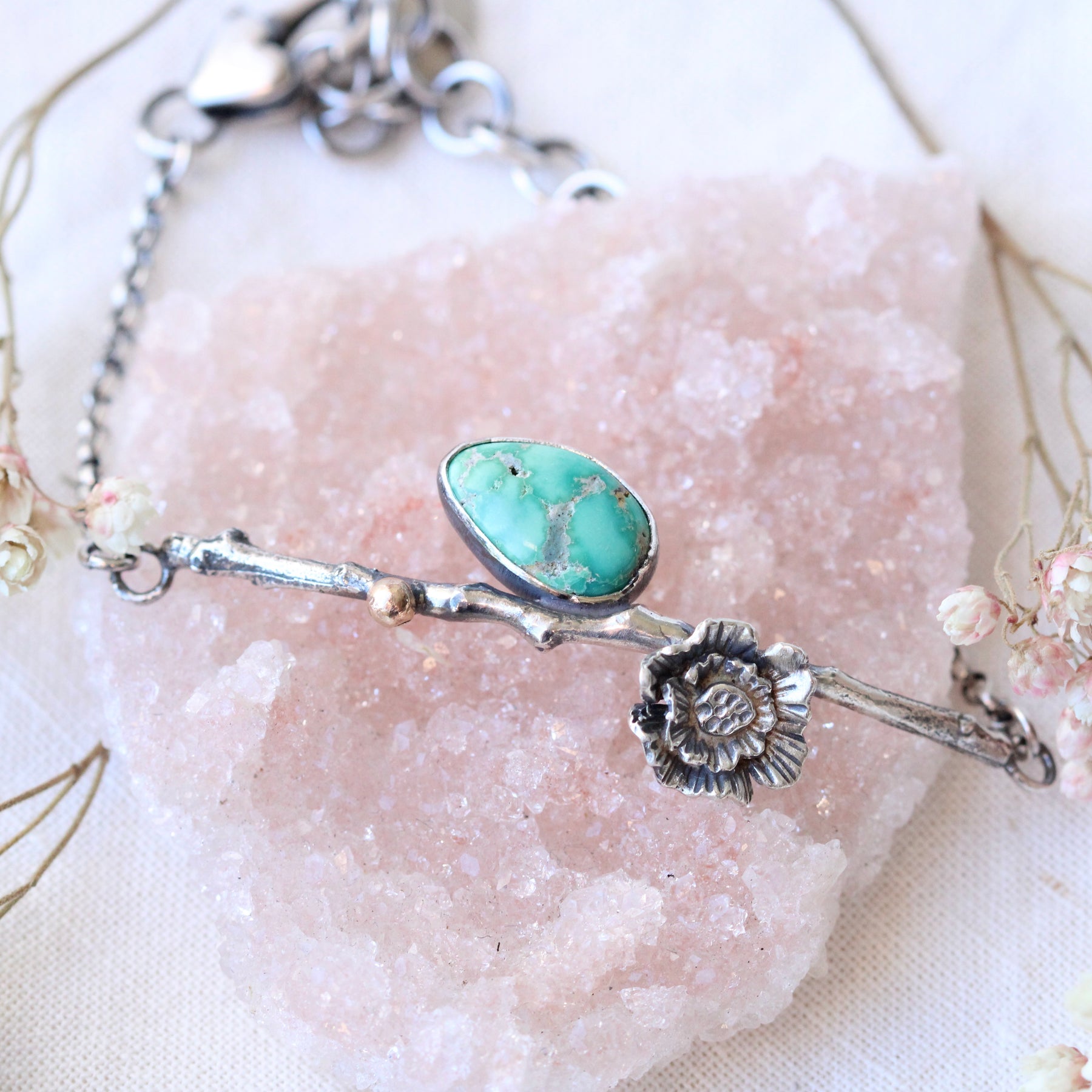 Poppy and Twig Turquoise Silver Bracelet