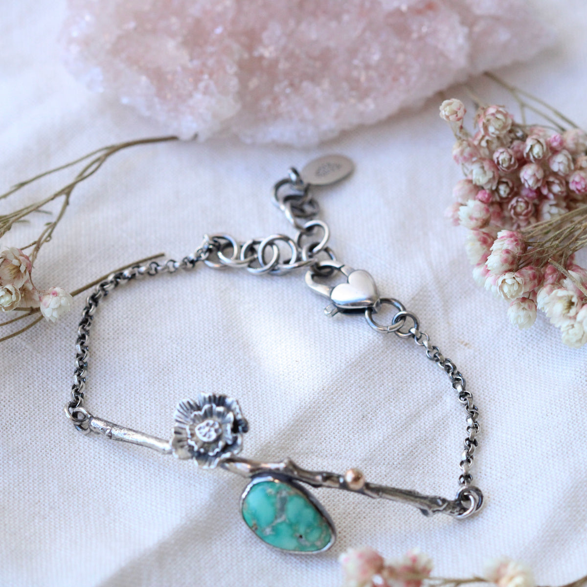 Poppy and Twig Turquoise Silver Bracelet