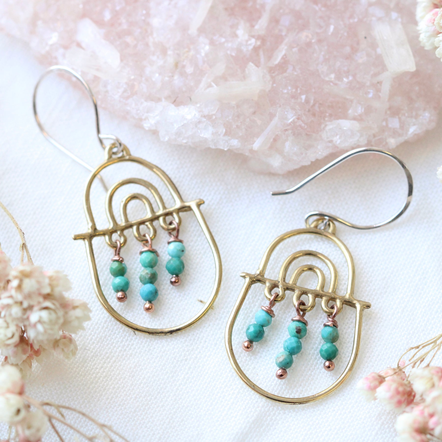 Joyful days Bronze and Turquoise earrings.