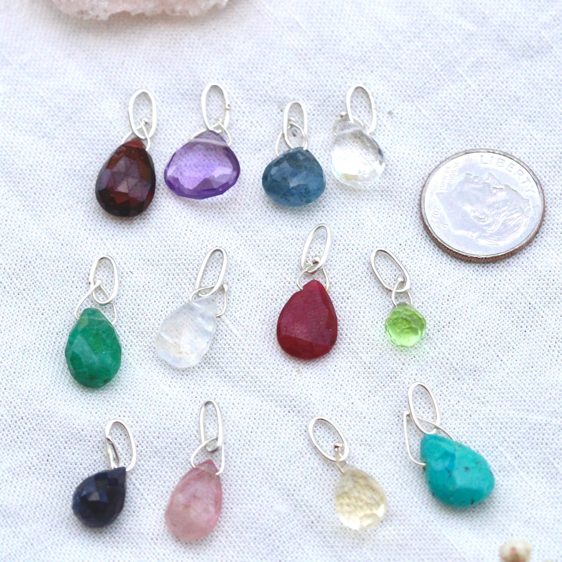 Gemstone Birthstone Drop for Charm Collector pendants