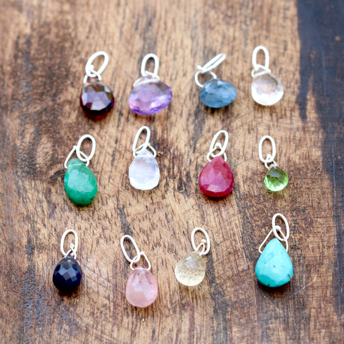 Gemstone Birthstone Drop for Charm Collector pendants