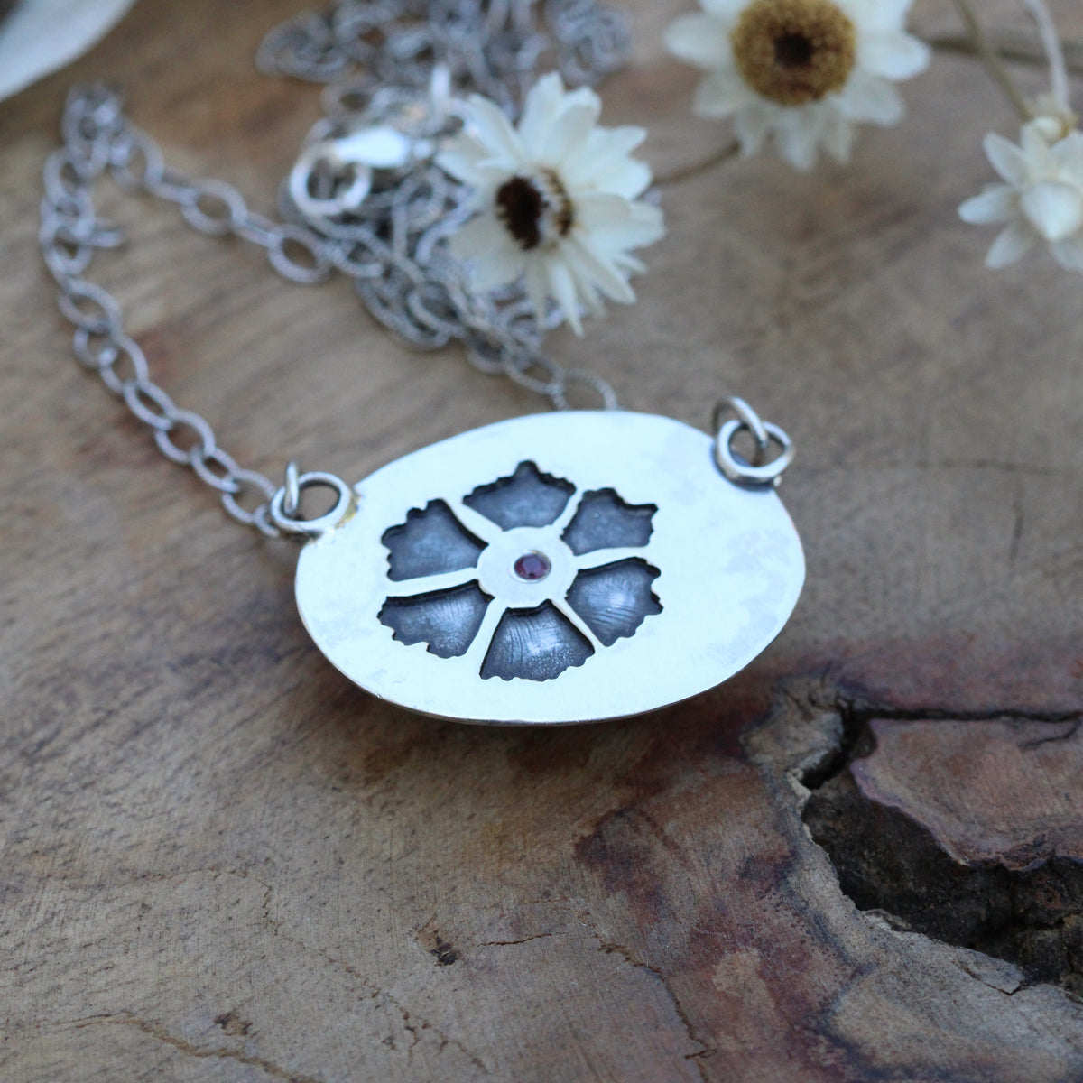 Wildflower wanderings Pink silky Sapphire set in sterling silver