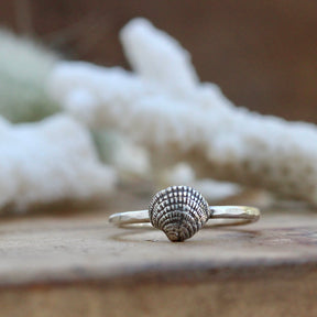 Beach Comber Sterling silver shell stacking ring
