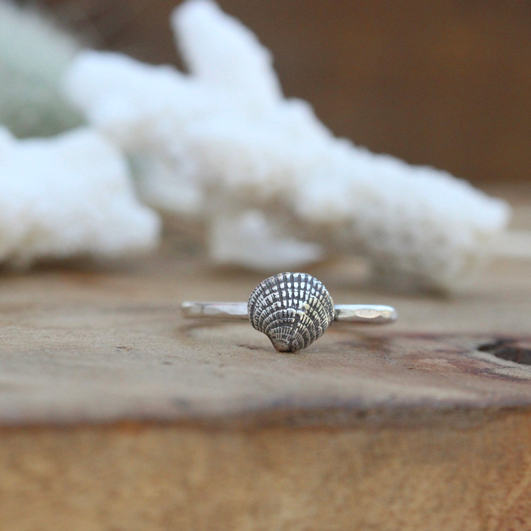 Beach Comber Sterling silver shell stacking ring