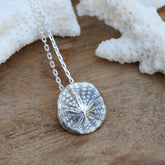 beach comber Sterling Silver Pacific Coast Sand Dollar Necklace
