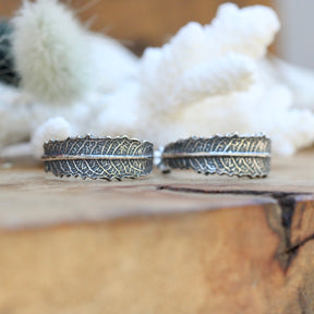 Sterling silver Yerba Santa Leaf hoop earrings