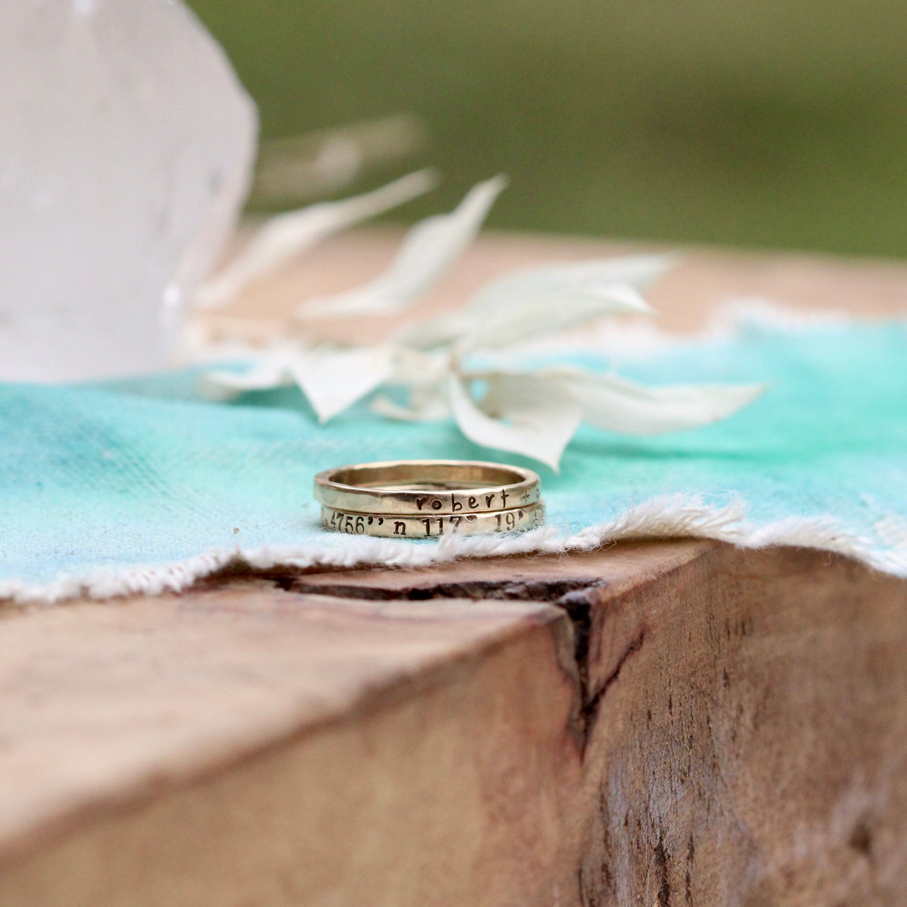 14k gold personalized Stacking ring