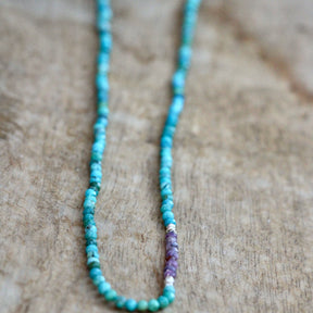 Gemstone Layering necklace Turquoise with Ruby