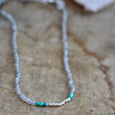 Gemstone Layering necklace Labradorite with Turquoise