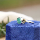 Sacred Love  emerald gemstone sterling silver ring