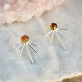 Starburst earrings citrine and sterling silver