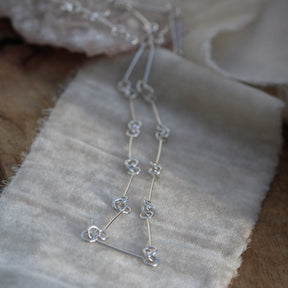 Long Bar chain sterling silver necklace